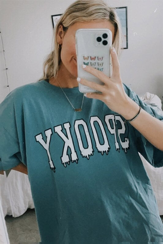 MDX Woman Blue Printed Oversize T-shirt MG969 - Amarante