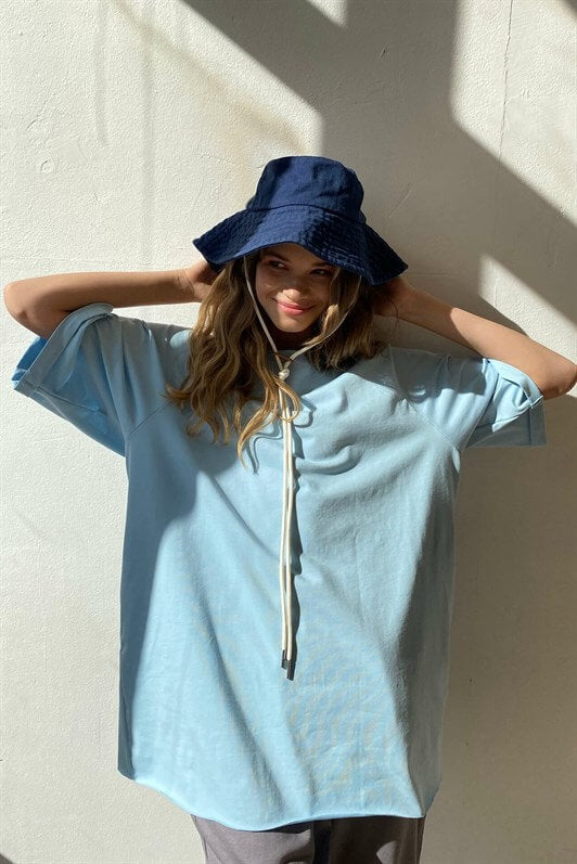 MDX Blue Oversize Basic Women's T-shirt - Lancaster