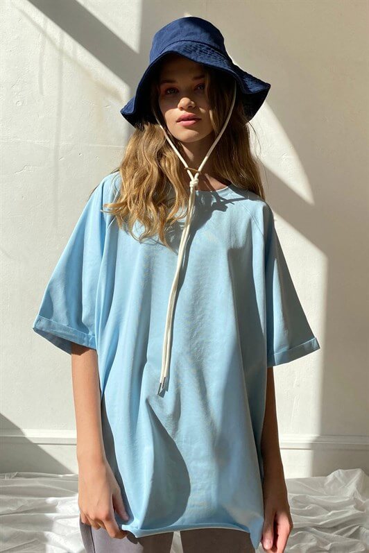 MDX Blue Oversize Basic Women's T-shirt - Lancaster