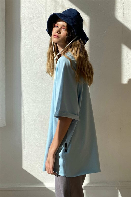 MDX Blue Oversize Basic Women's T-shirt - Lancaster