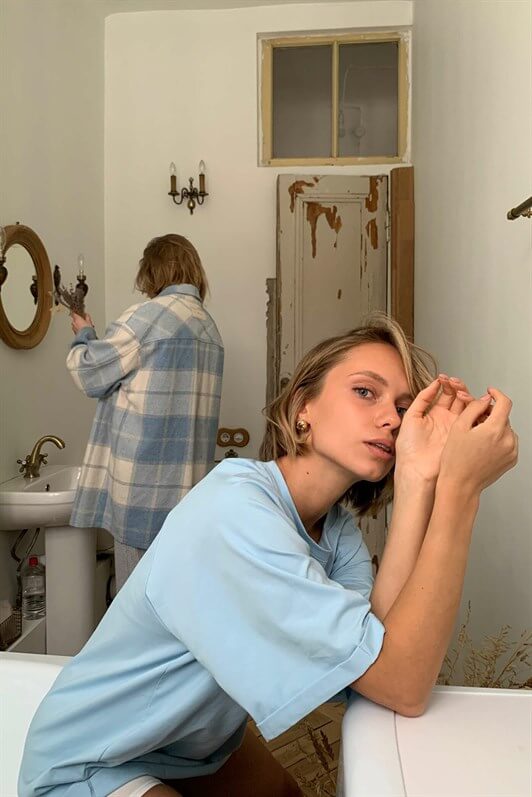 MDX Blue Oversize Basic Women's T-shirt - Lancaster