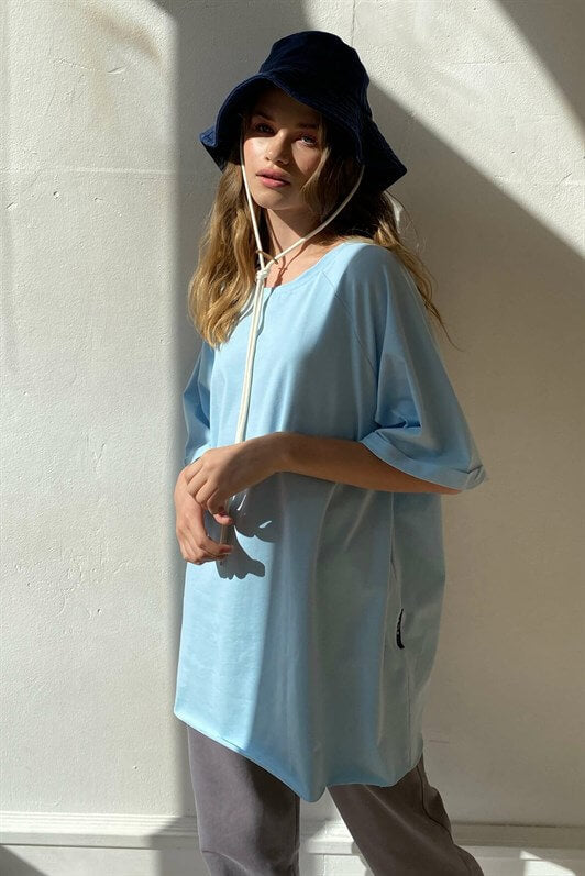 MDX Blue Oversize Basic Women's T-shirt - Lancaster