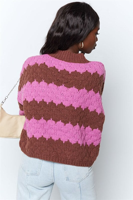 MDX Pink Patterned Oversized Sweater MG1205 - Castellammare di Stabia
