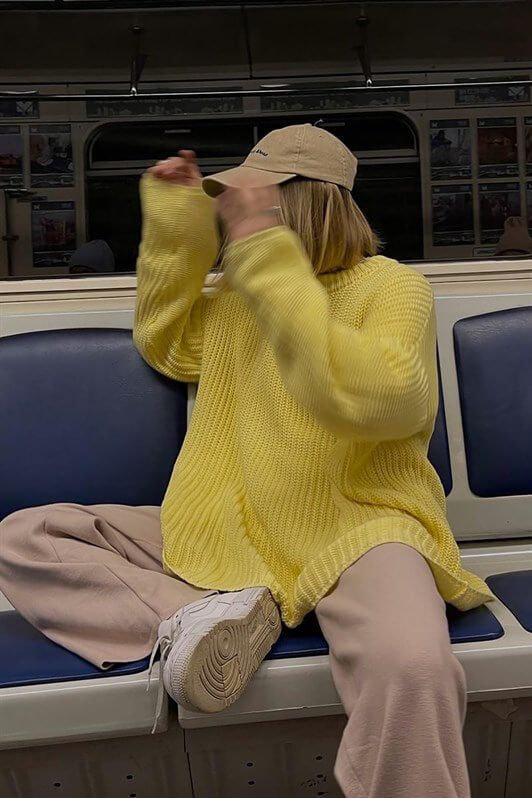 MDX Mad Girls Yellow Oversized Sweater MG1297 - North Shields