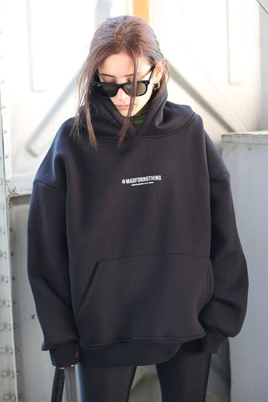 MDX Mad Girls Black Printed Oversize Sweatshirt MG1287 - Jacksonville