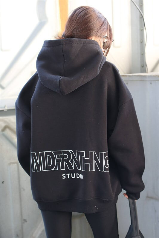 MDX Mad Girls Black Printed Oversize Sweatshirt MG1287 - Jacksonville