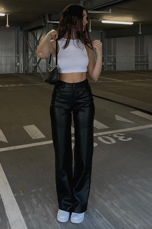 MDX Mad Girls Black Leather Pants MG1316 - Levallois-Perret