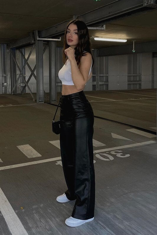 MDX Mad Girls Black Leather Pants MG1316 - Levallois-Perret