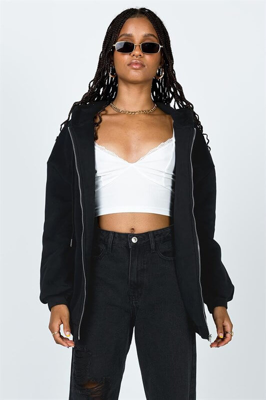 MDX Mad Girls Black Hooded Sweatshirt with Beige Trim MG1223 - Roermond