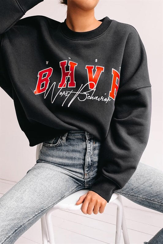 MDX Mad Girls Black Embroidered Sweatshirt MG813 - Laeken