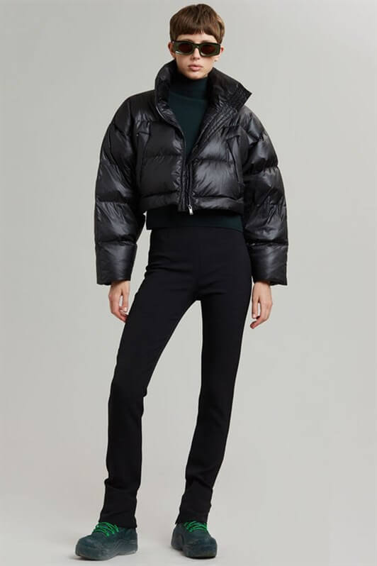 MDX Black Zipper Detailed Adjustable Puffer Jacket MG1398 - Emsdetten