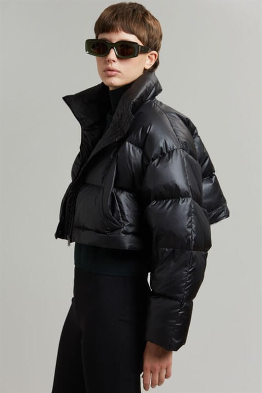 MDX Black Zipper Detailed Adjustable Puffer Jacket MG1398 - Emsdetten