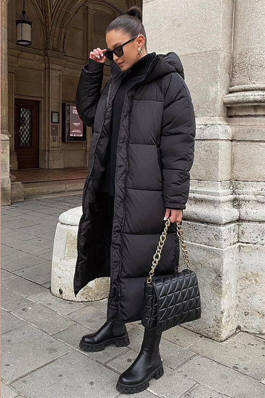 MDX Mad Girls Black Long Puffer Jacket MG1303 - Draper