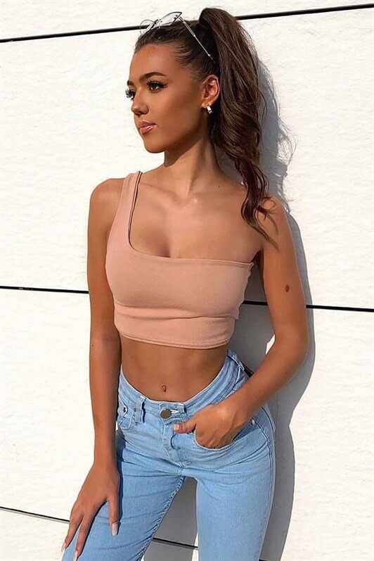 MDX Mad Girls One Shoulder Cream Strappy Body MG325 - Aylesbury
