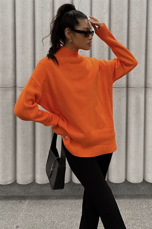 MDX Mad Girls Orange Fisherman Collar Sweater MG1252 - Norman