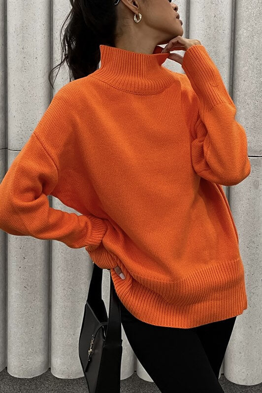 MDX Mad Girls Orange Fisherman Collar Sweater MG1252 - Norman