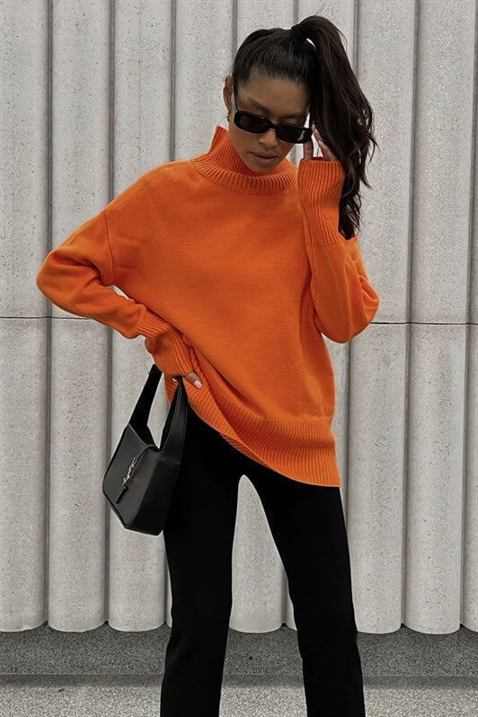 MDX Mad Girls Orange Fisherman Collar Sweater MG1252 - Norman