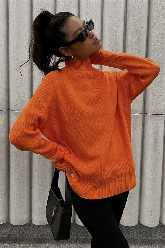 MDX Mad Girls Orange Fisherman Collar Sweater MG1252 - Norman