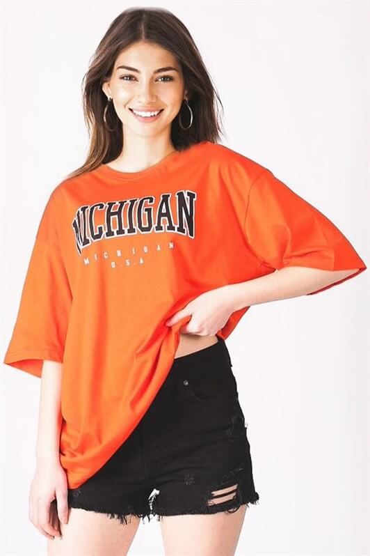 MDX Mad Girls Orange Printed T-shirt MG1014 - Annecy