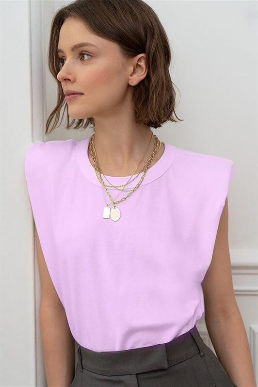 MDX Mad Girls Pink Women's T-shirt with Ruffled Sleeves MG228 - Keller