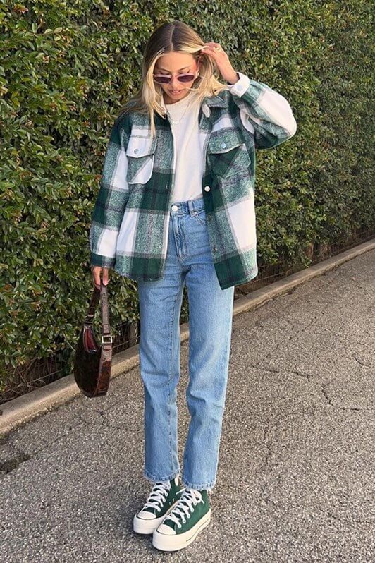 MDX Mad Girls Green Plaid Jacket MG042 - Fleet
