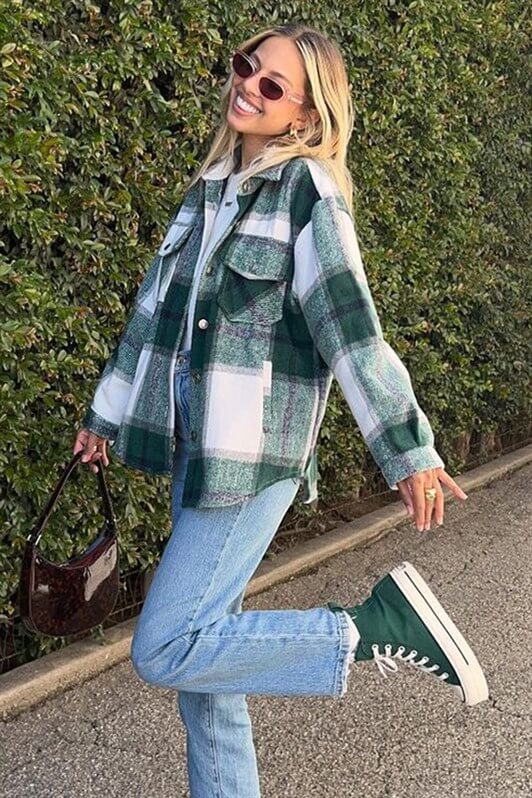 MDX Mad Girls Green Plaid Jacket MG042 - Fleet