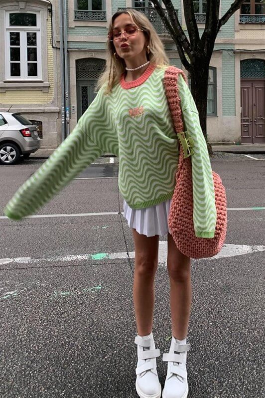 MDX Mad Girls Oversize Green Sweater MG1251 - Ciudad Constitución