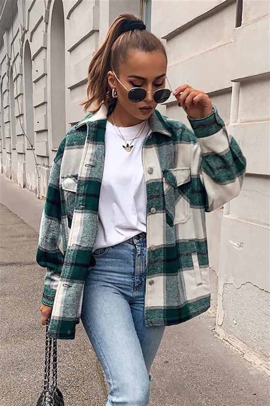 MDX Mad Girls Green Plaid Jacket MG042 - Fleet