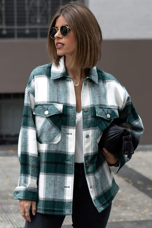 MDX Mad Girls Green Plaid Jacket MG042 - Fleet