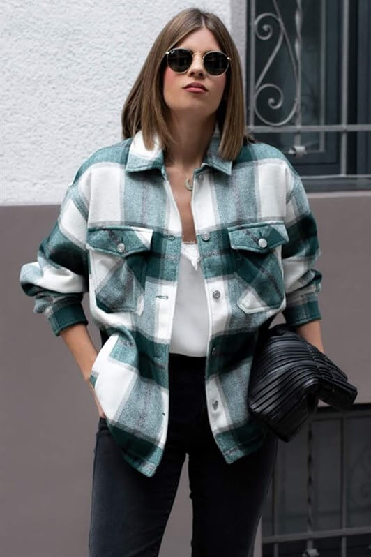 MDX Mad Girls Green Plaid Jacket MG042 - Fleet