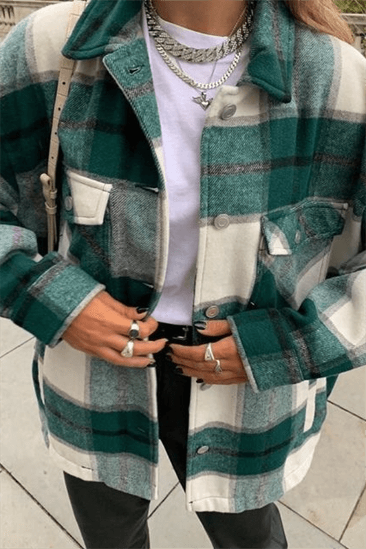 MDX Mad Girls Green Plaid Jacket MG042 - Fleet