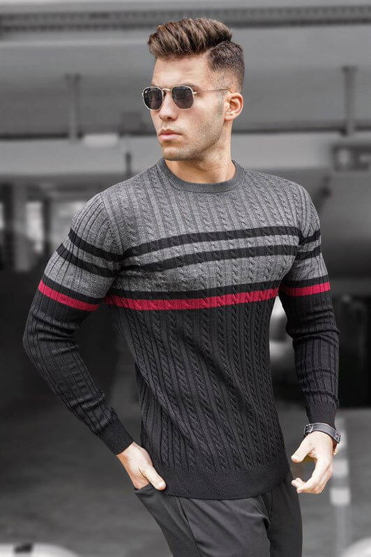 MDX Madmext Anthracite Bike Collar Sweater 5197 - Goshen