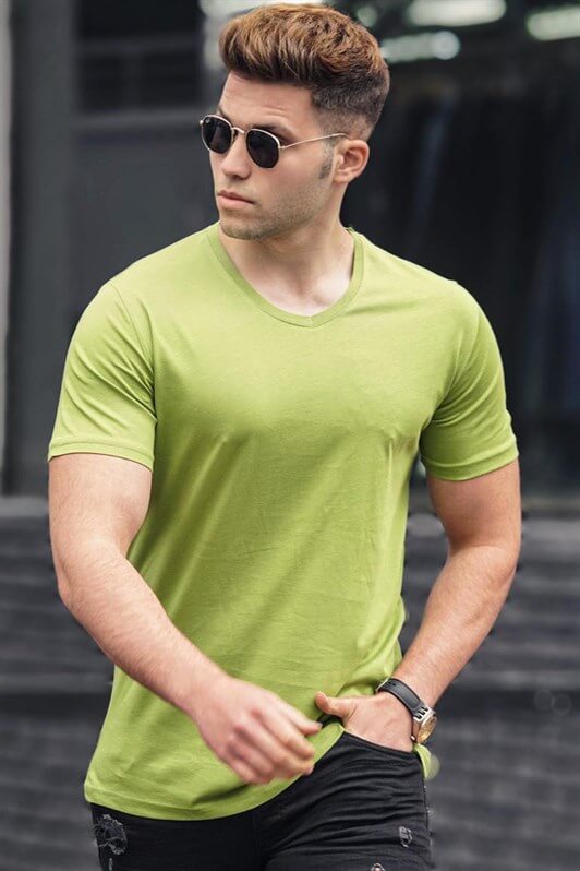 MDX Madmext Basic V-Neck Petrol Green T-Shirt 5281 - Maricopa