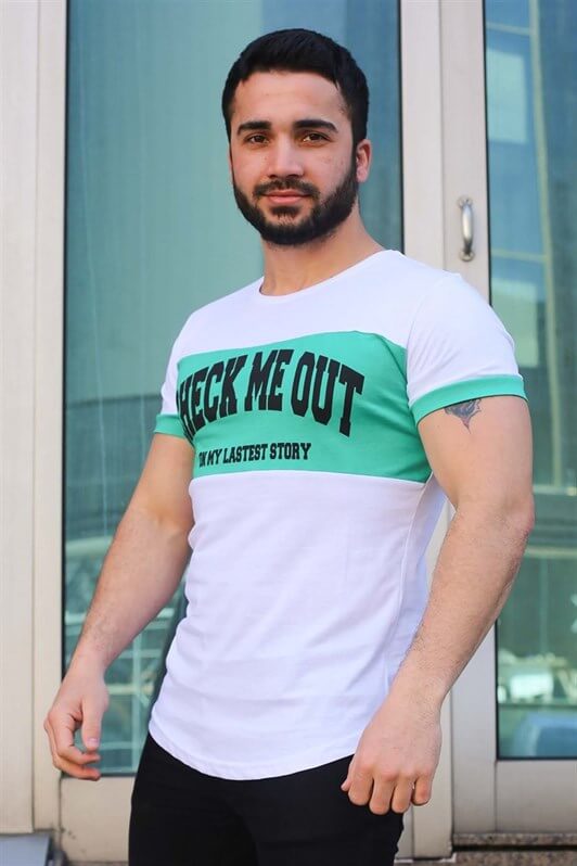 MDX Madmext Printed Detailed White T-shirt 3013 - Horishni Plavni