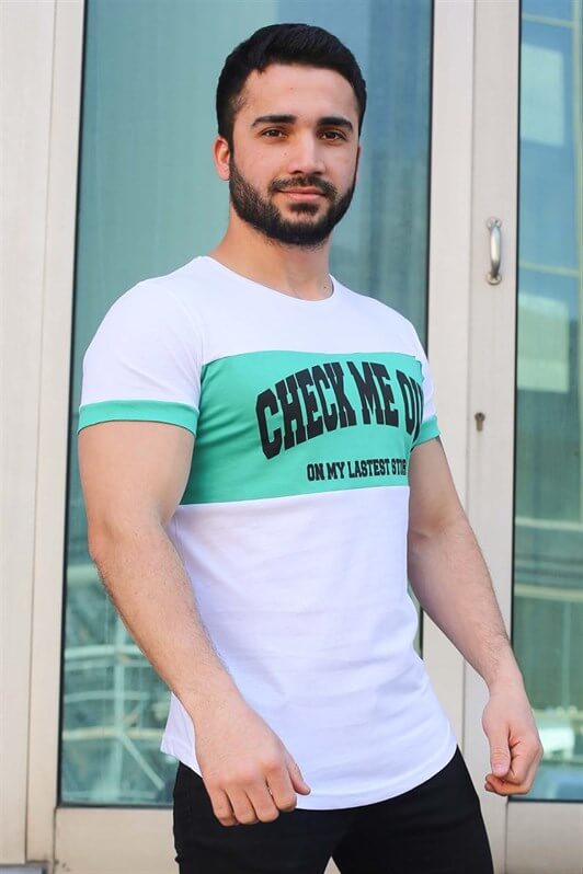 MDX Madmext Printed Detailed White T-shirt 3013 - Horishni Plavni