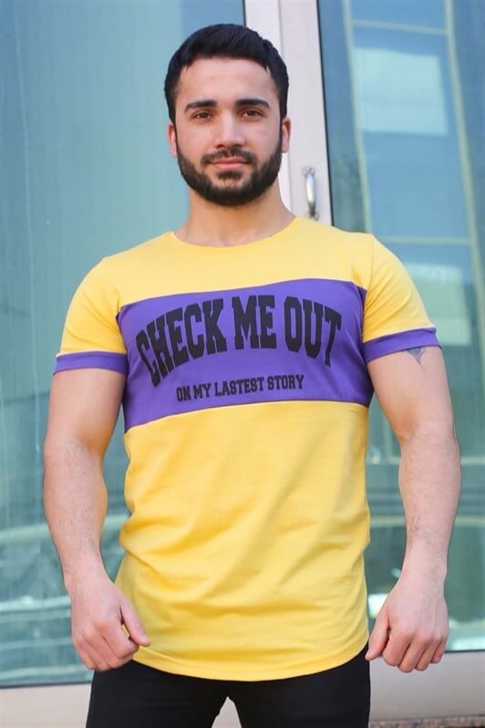 MDX Madmext Printed Detailed Yellow T-shirt 3013 - Pomezia