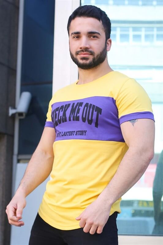 MDX Madmext Printed Detailed Yellow T-shirt 3013 - Pomezia