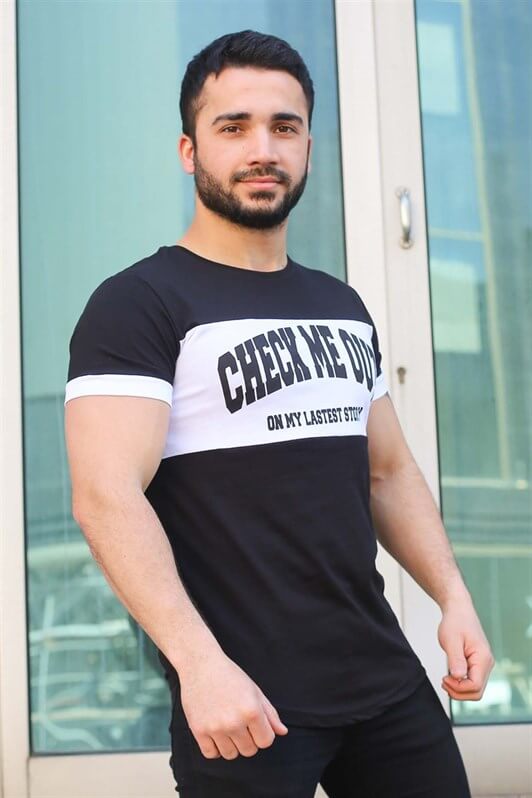 MDX Madmext Printed Detailed Black T-shirt 3013 - Forlì