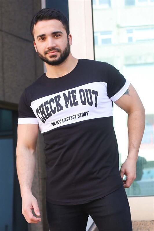 MDX Madmext Printed Detailed Black T-shirt 3013 - Forlì