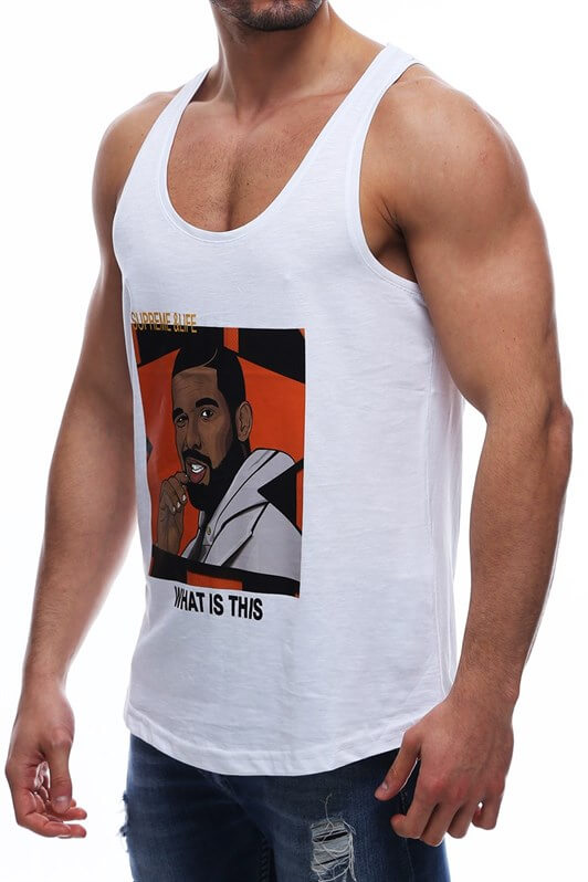 MDX Madmext Printed White Tank Top 2632 - Jaén