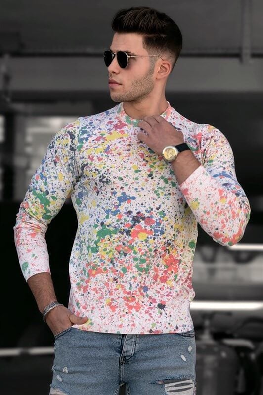 MDX Madmext Printed White Sweatshirt 1658 - Cedar Hill