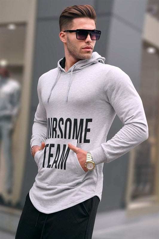 MDX Madmext Printed Grey Hooded Sweatshirt 4148 - Flower Mound
