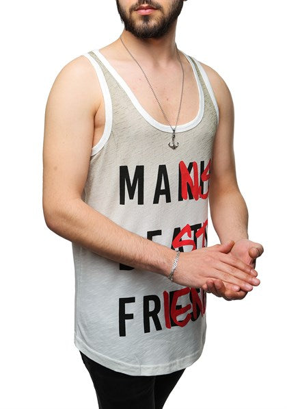 MDX Madmext Printed Khaki Tank Top 2501 - Romford