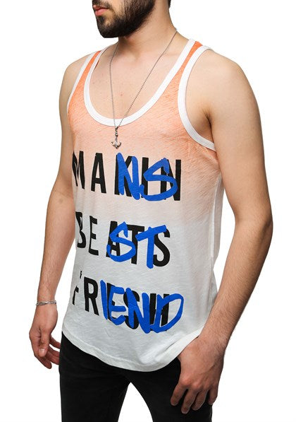 MDX Madmext Printed Orange Tank Top 2501 - Sintra