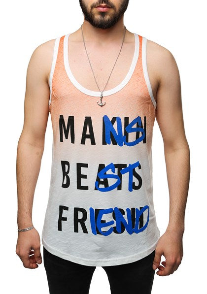 MDX Madmext Printed Orange Tank Top 2501 - Sintra