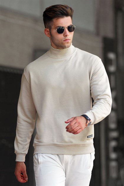 MDX Madmext Beige Fisherman Collar Sweatshirt 5301 - Béziers