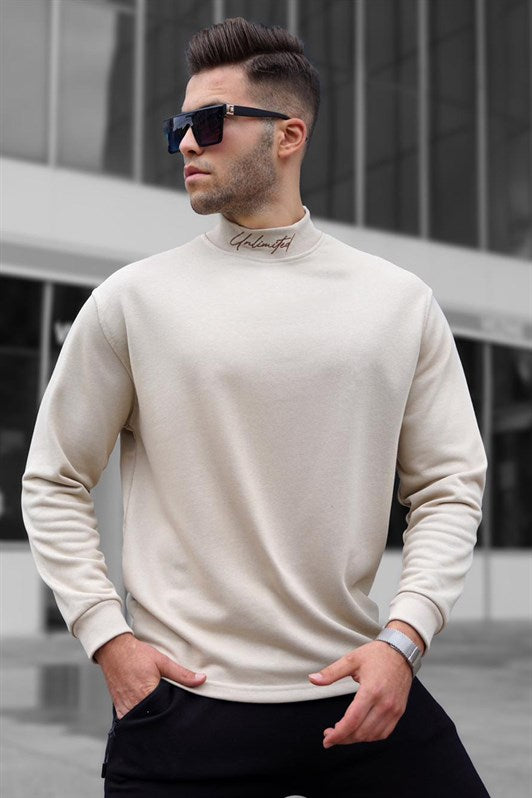 MDX Beige Half Fisherman Collar Men's Sweatshirt 5329 - Denton