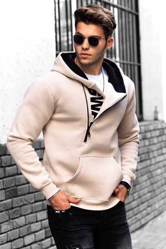 MDX Madmext Beige Hoodie with Zipper Detail 1767 - Nuevo Casas Grandes