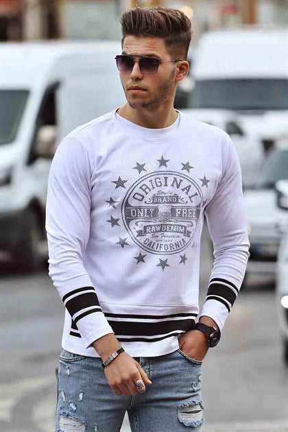 MDX Madmext White Printed Sweatshirt 1114 - Piedras Negras