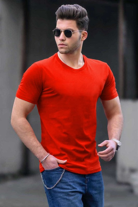 MDX Madmext Bicycle Neck Basic T-shirt Orange 3006 - White Rock